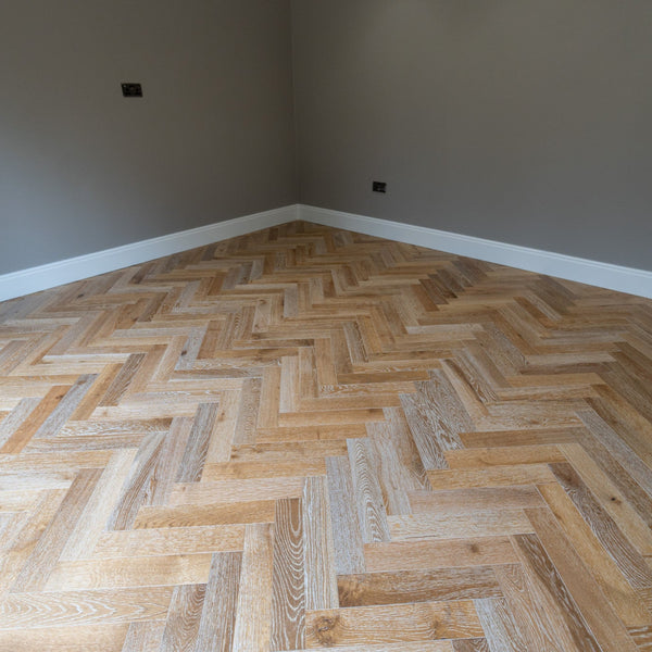 Smoked Limed Oak Herringbone Engineered Wood Flooring