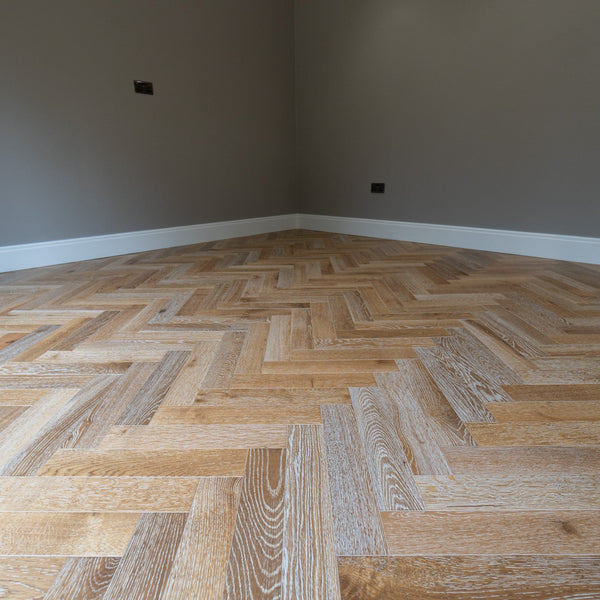 Smoked Limed Oak Herringbone Engineered Wood Flooring