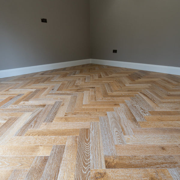 Smoked Limed Oak Herringbone Engineered Wood Flooring