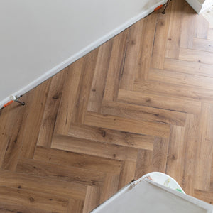 Smoked Oak 12mm Laminate Herringbone Flooring