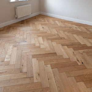 LARGE Natural Brushed Oak Herringbone Engineered Wood Flooring