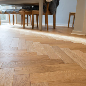 Natural Brushed Oak Herringbone Engineered Flooring