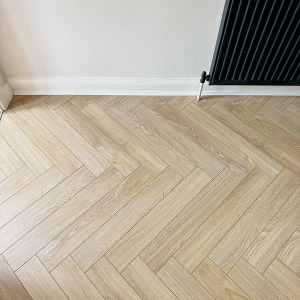 Desert Oak 12mm Herringbone Laminate Flooring
