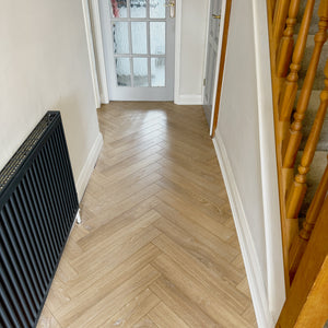Desert Oak 12mm Herringbone Laminate Flooring